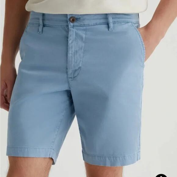 Adriano Goldschmied Men's 38R The Wanderer Short Light Blue Slim Trouser Preppy - Picture 1 of 10